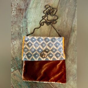 Fun Patterned Velvet Chain Bag